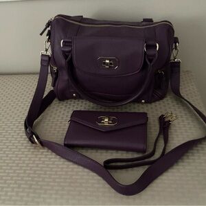 Charming Charlie Elegant Purple Women's Bag Set
